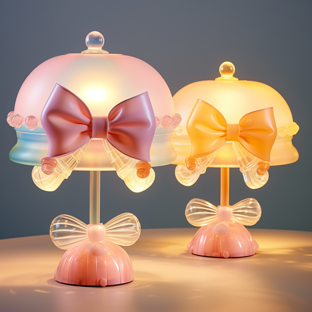 Cute lamp with pastel bulbs