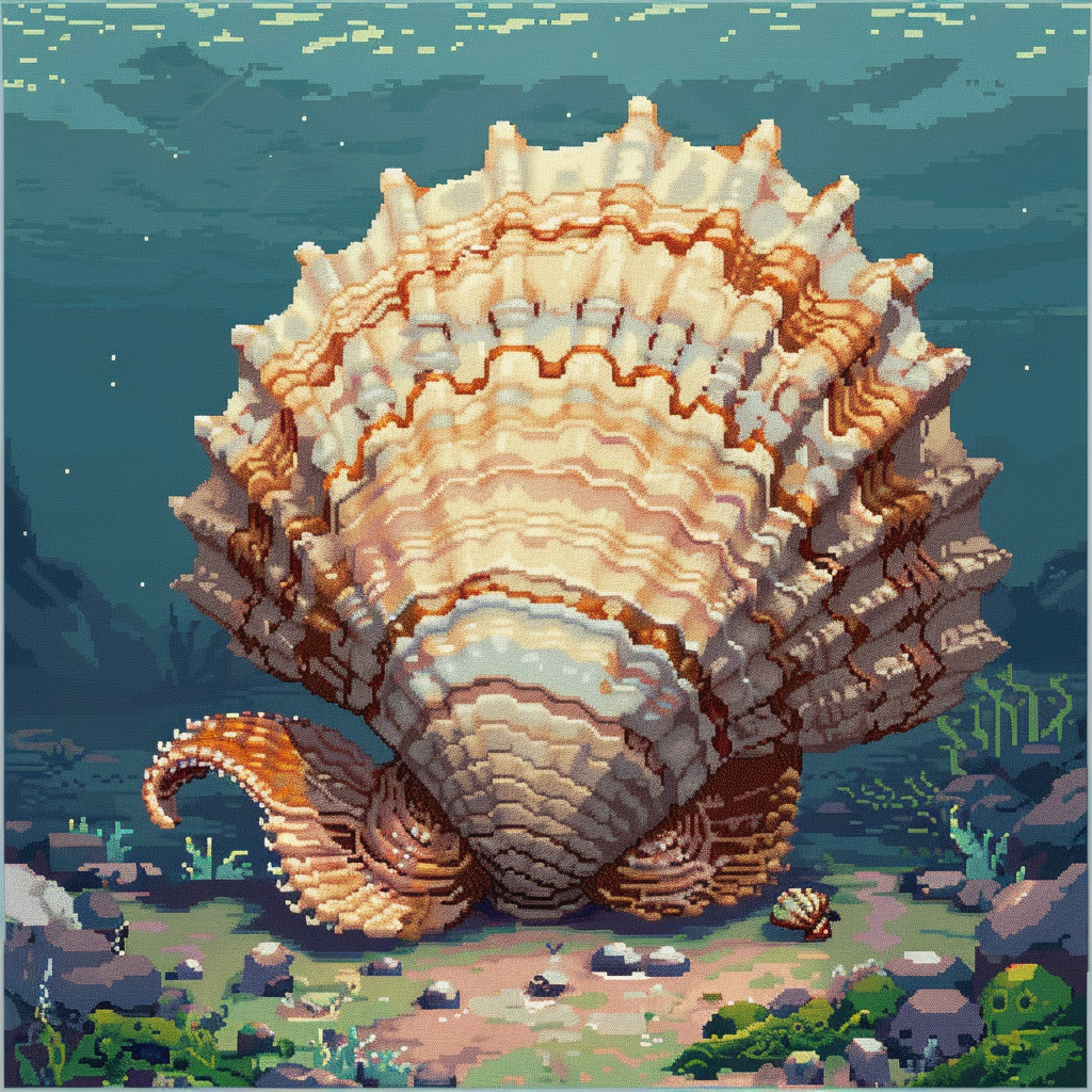 Pixel art clam design