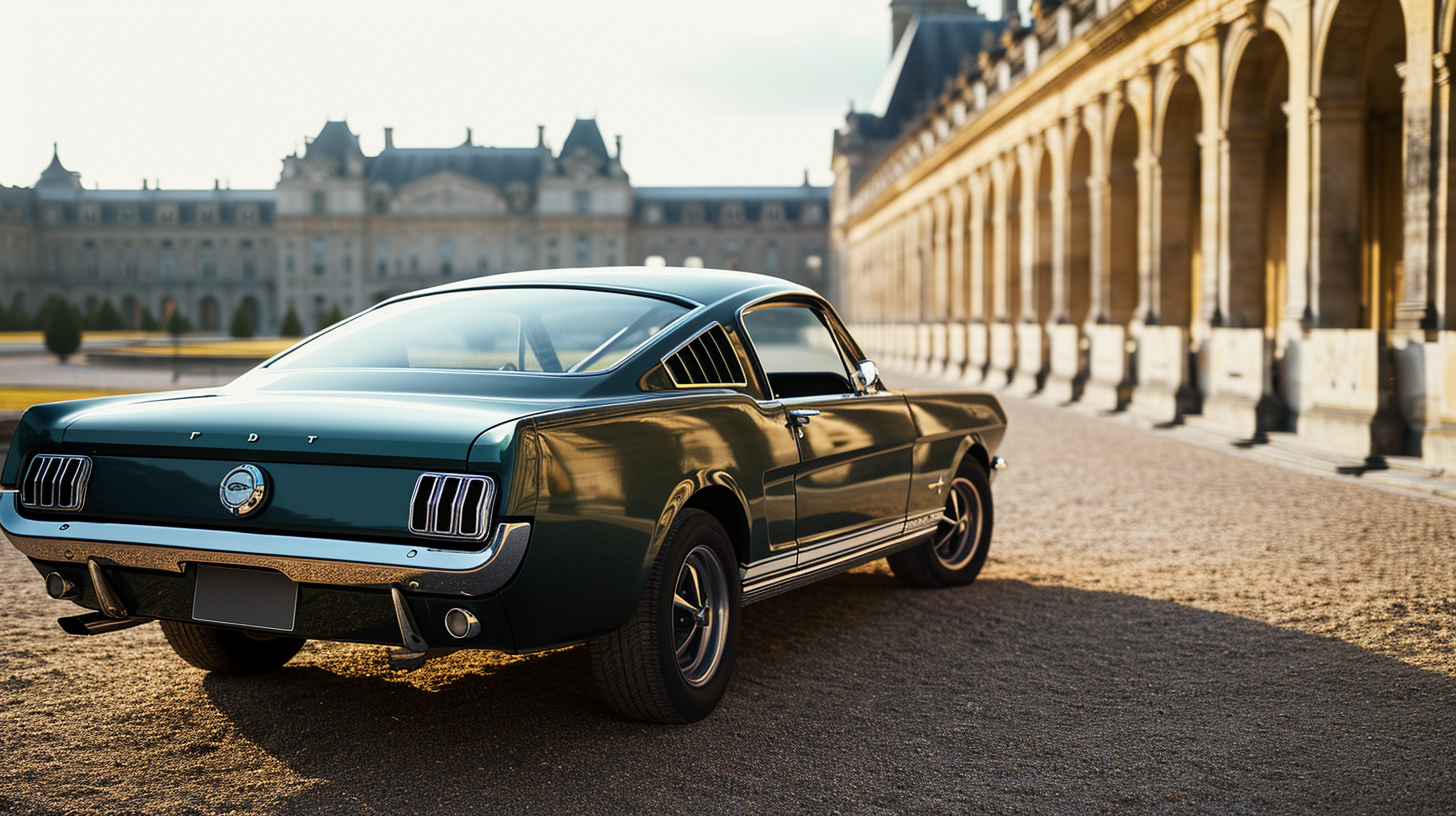 Classic Ford Mustang at Château de Versailles