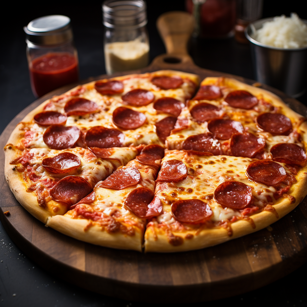 Pepperoni pizza on a plate