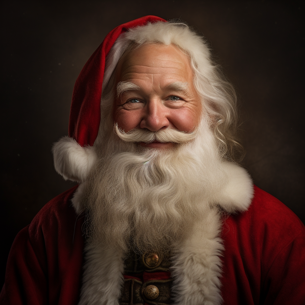 Classic Santa Claus posing for photo