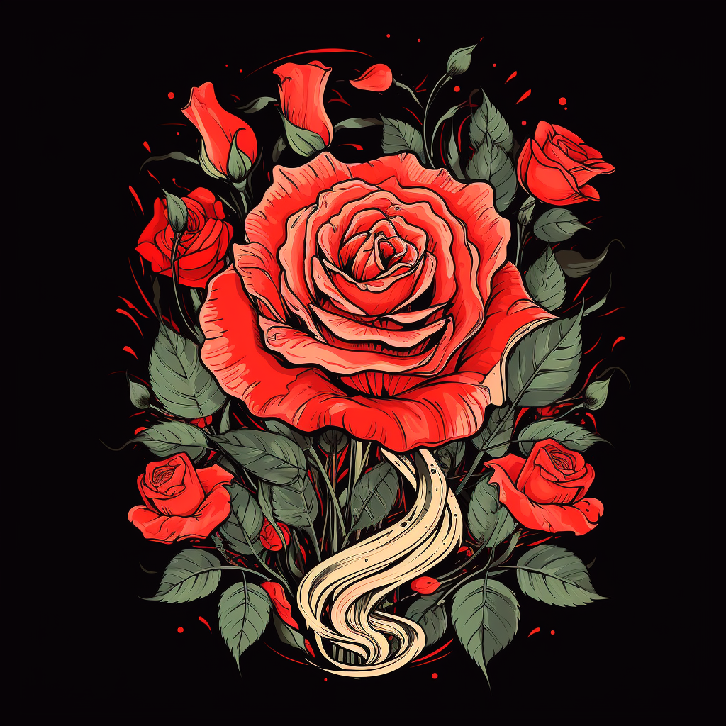 Vintage musical rose with classical style