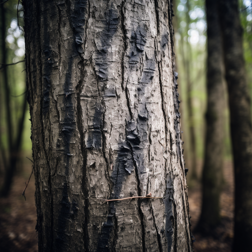 Claw scratch marks on tree bark