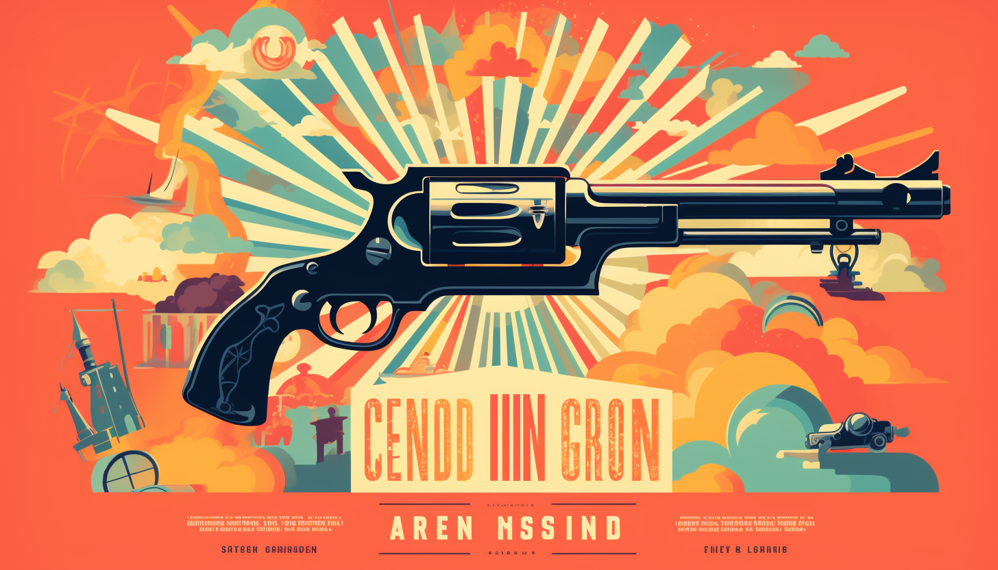 Colorful gun show poster design