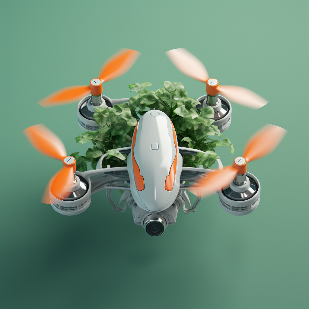 Green leaf drone logo with cloudberry