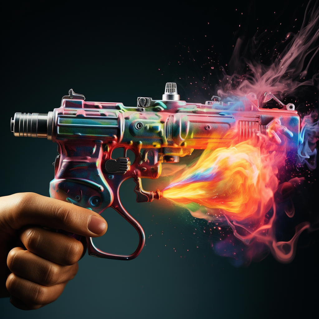 Masterful paint gun in action