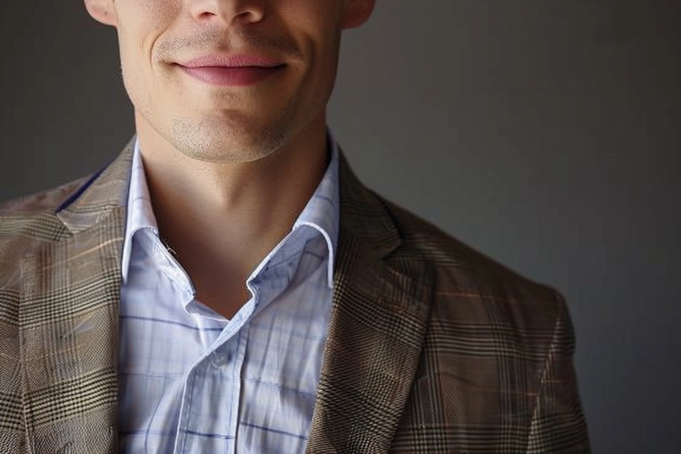 Clean shaven man in business jacket