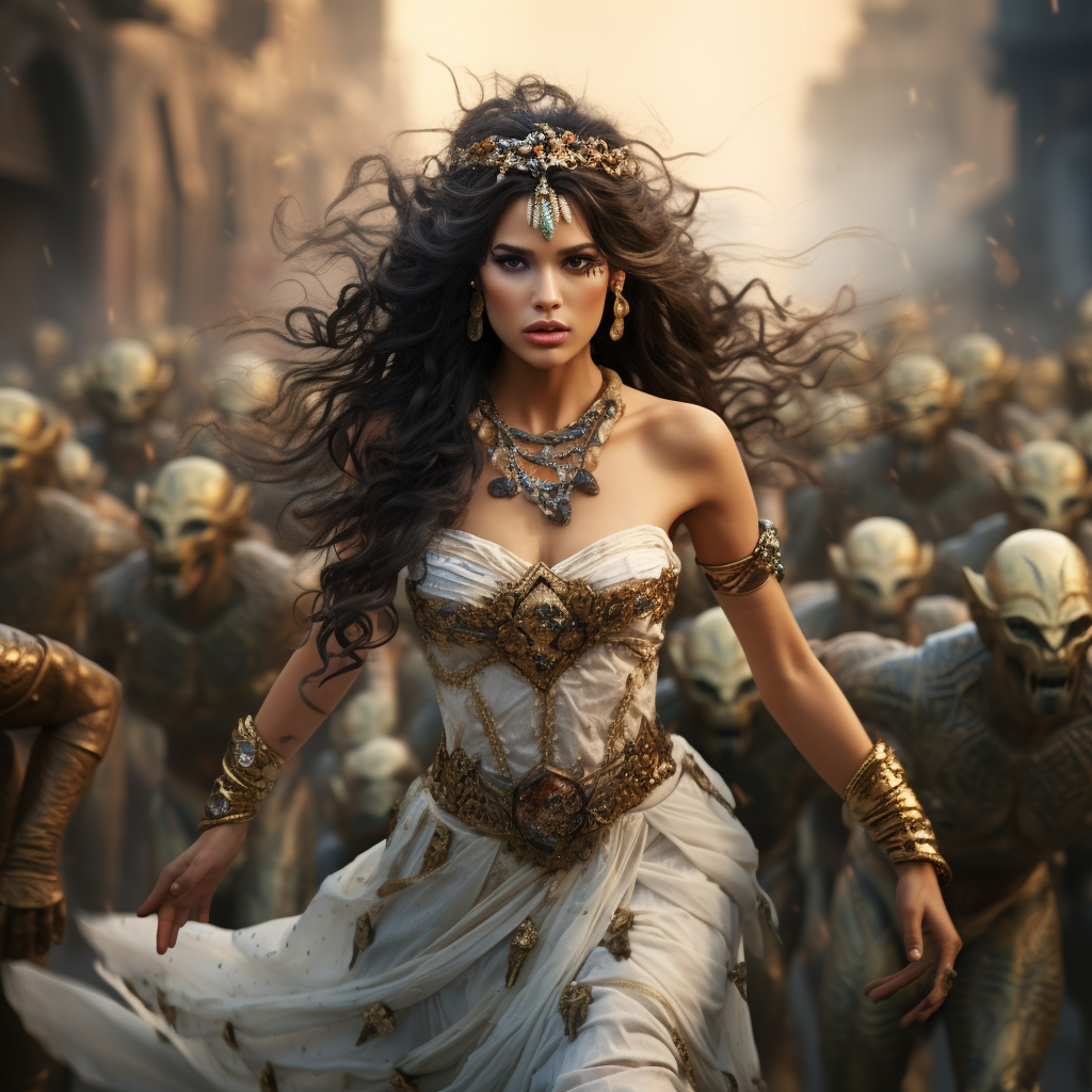 Queen Cleopatra chased by zombies in Beijing