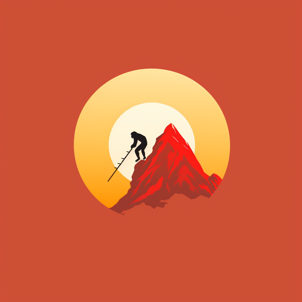 Minimalist monkey climbing logo design