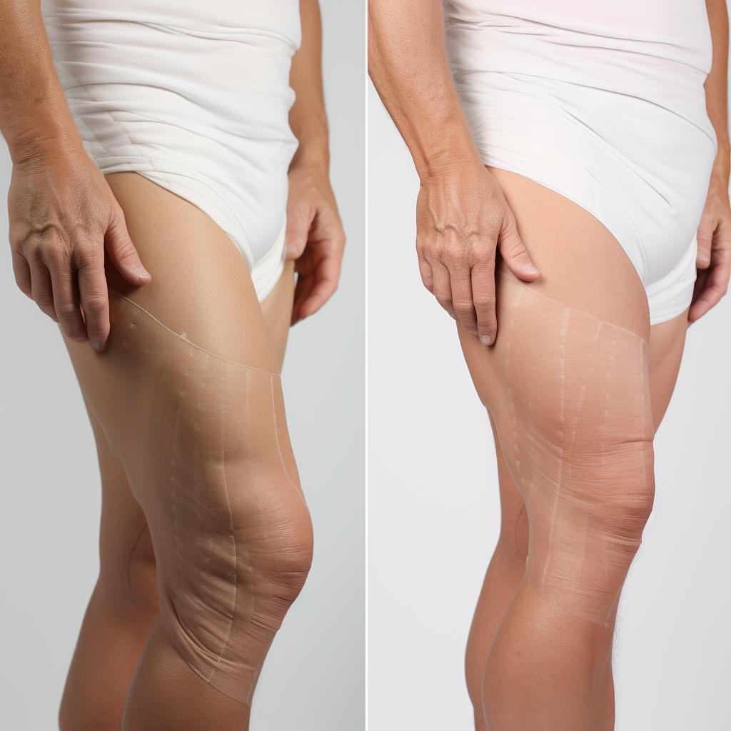 Before and after thighplasty transformation results