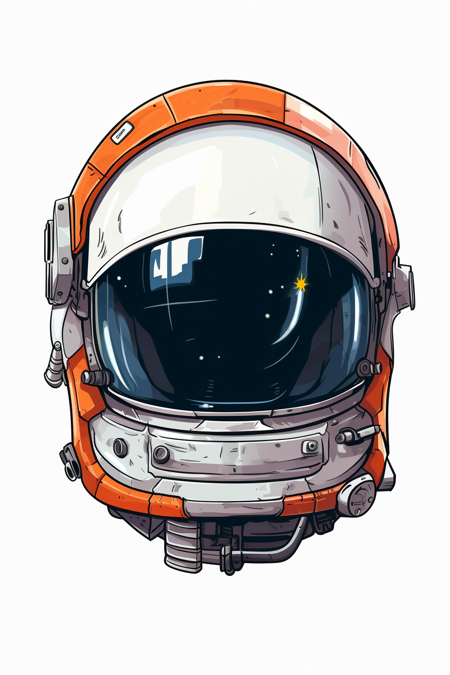 Astronaut helmet clip art on white background