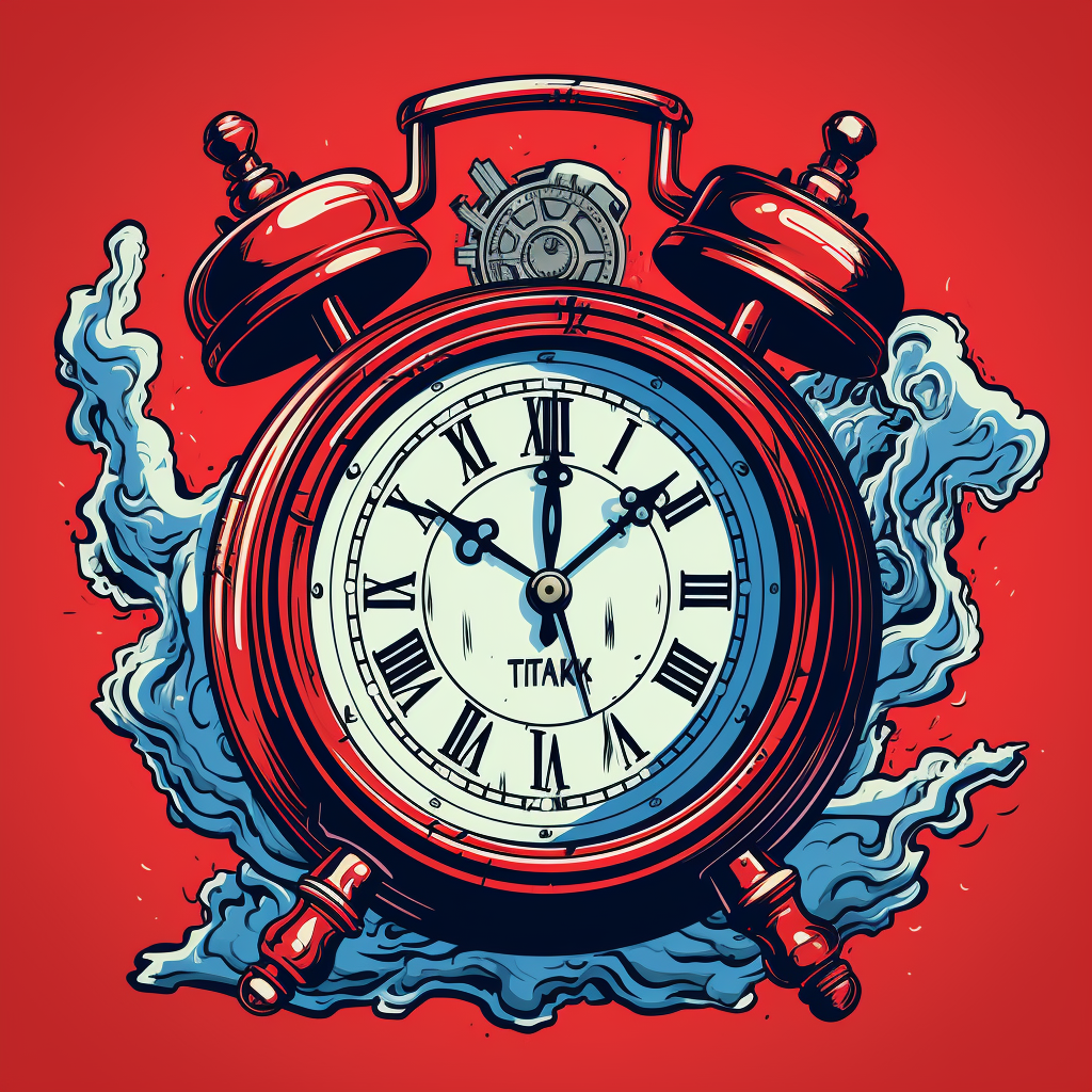 Clock illustration saying Tik Tok