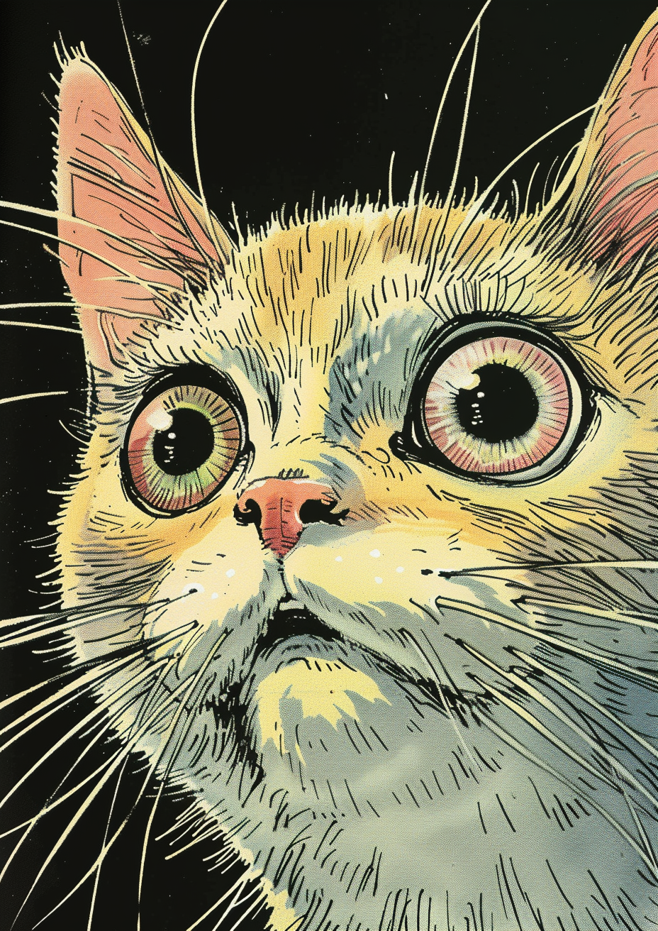 Close Up Cat Pastel Manga