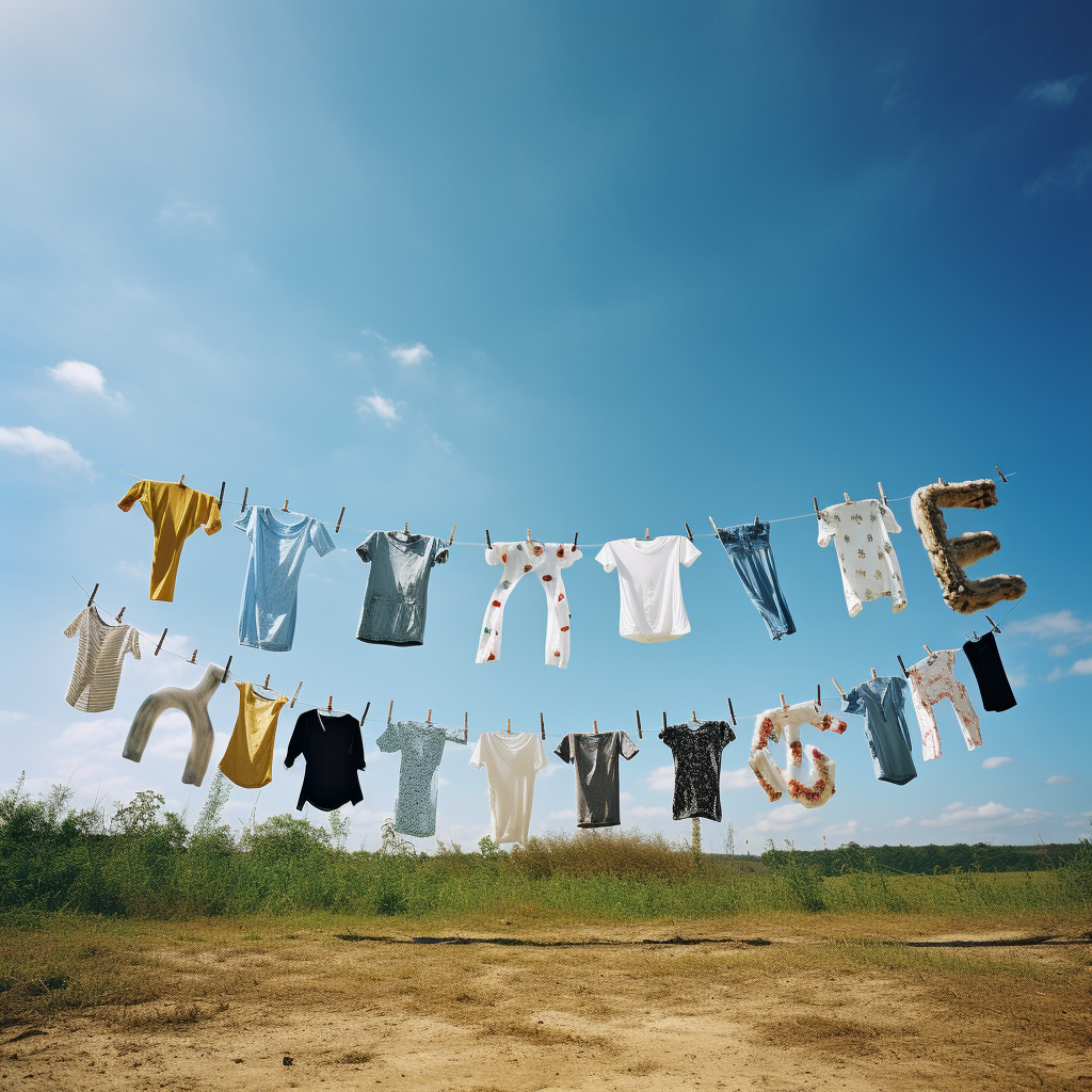 Creative Clothesline With Word  CLOTHES