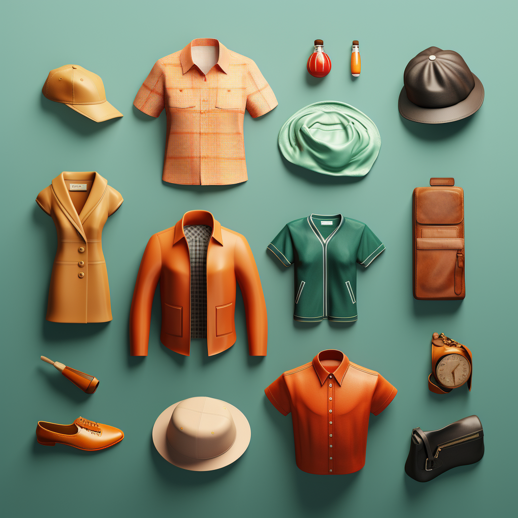 Fashionable clothing icon set