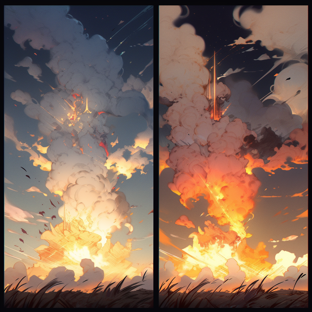 Abstract cloud and fire artwork