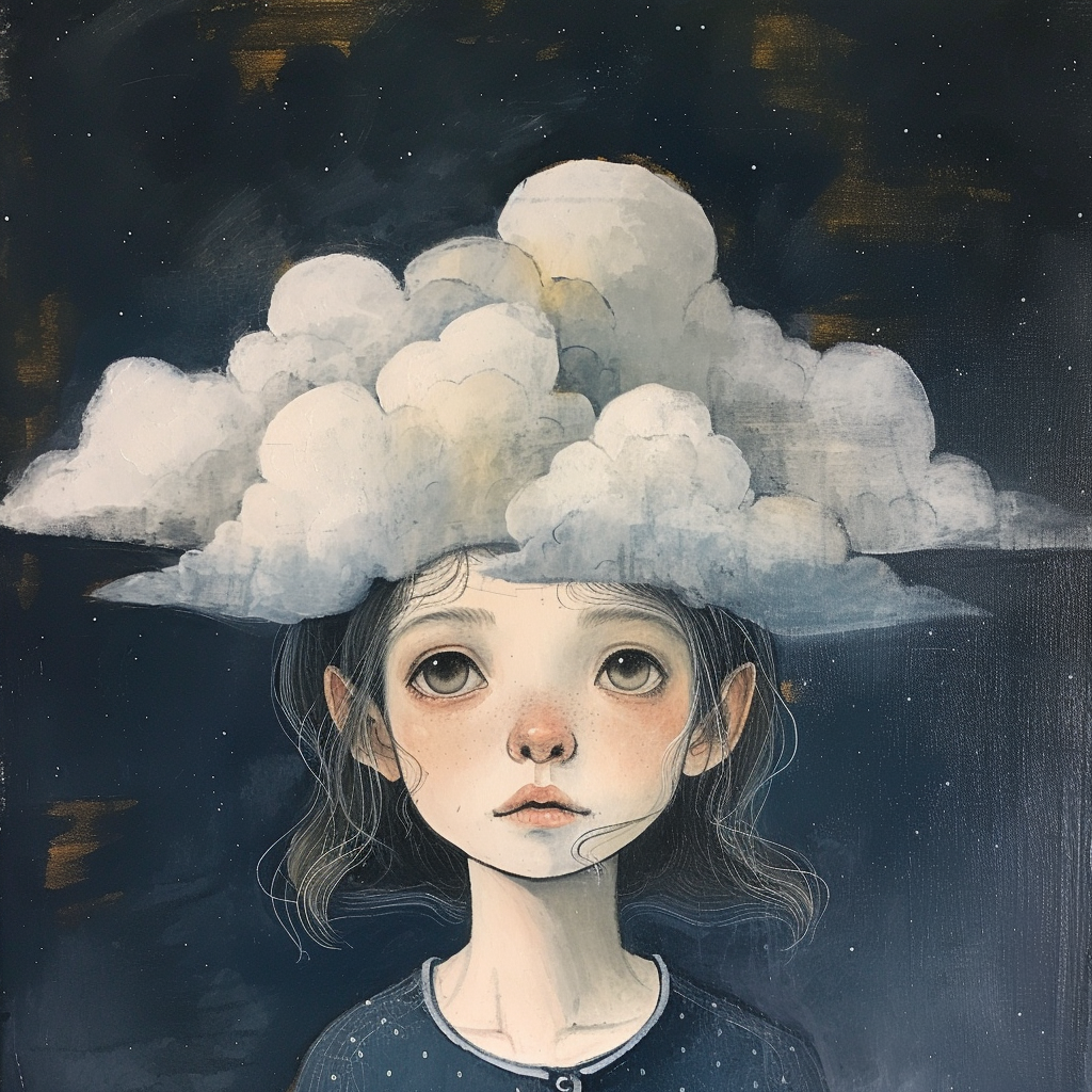 Cloud girl in the sky