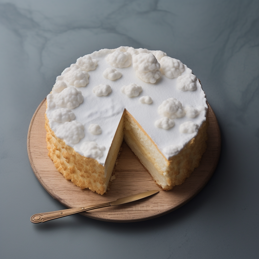 Cloud shaped cake slice