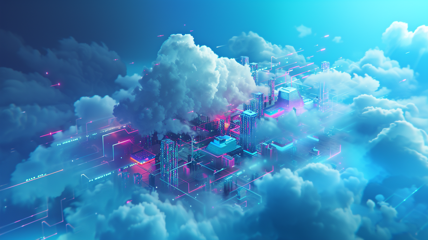 Isometric cloud technology illustration