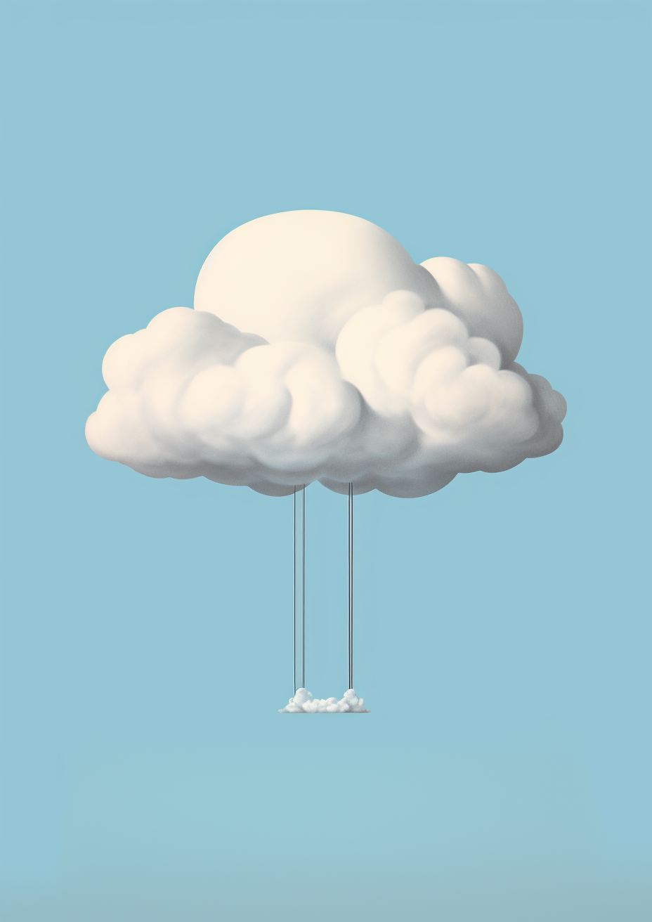 Minimalist art featuring cloud head