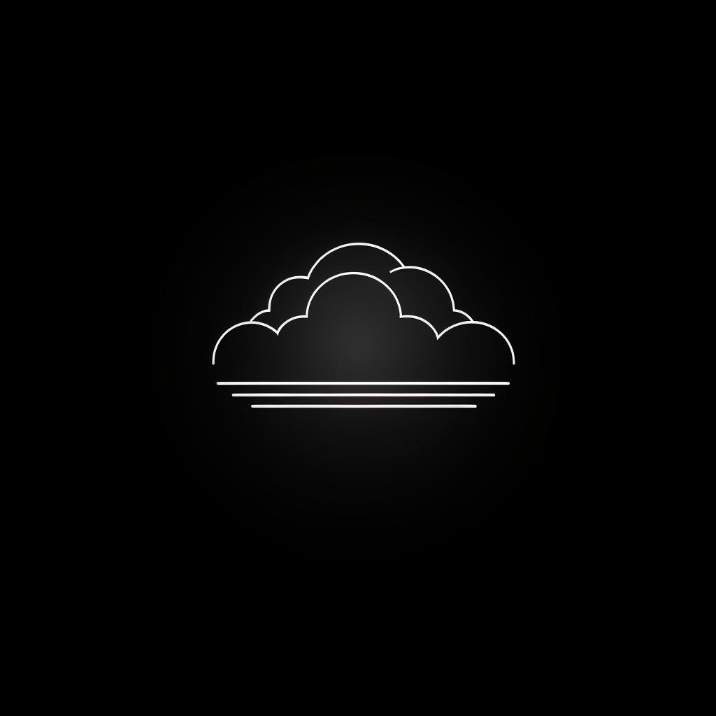 Minimal cloud logo with black and white lines