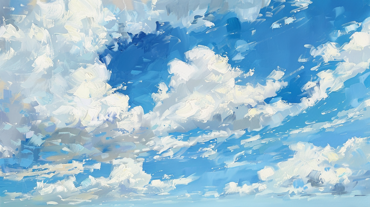 Impressionist painting of clouds in sky