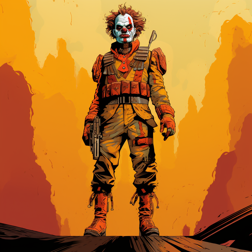 Full Body Clown Soldier Art