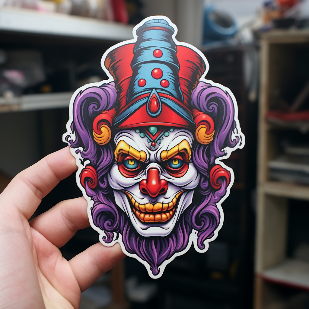 Cute clown sticker with smile