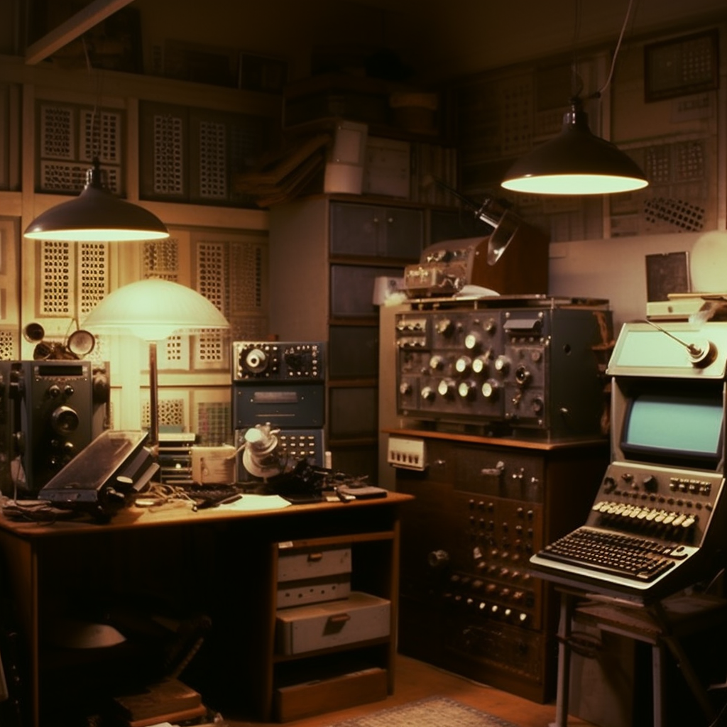 1970s film editing studio