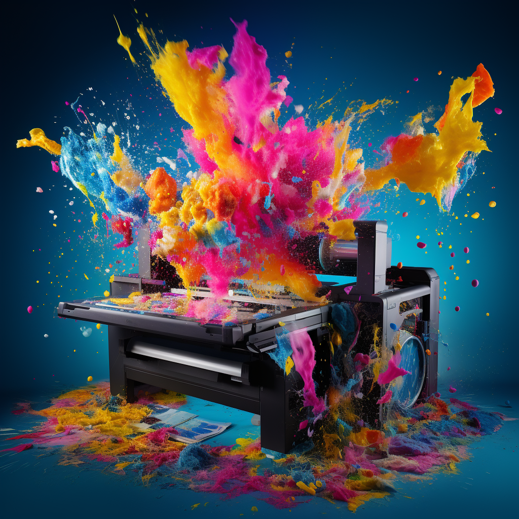 CMYK jet printer exploding ink