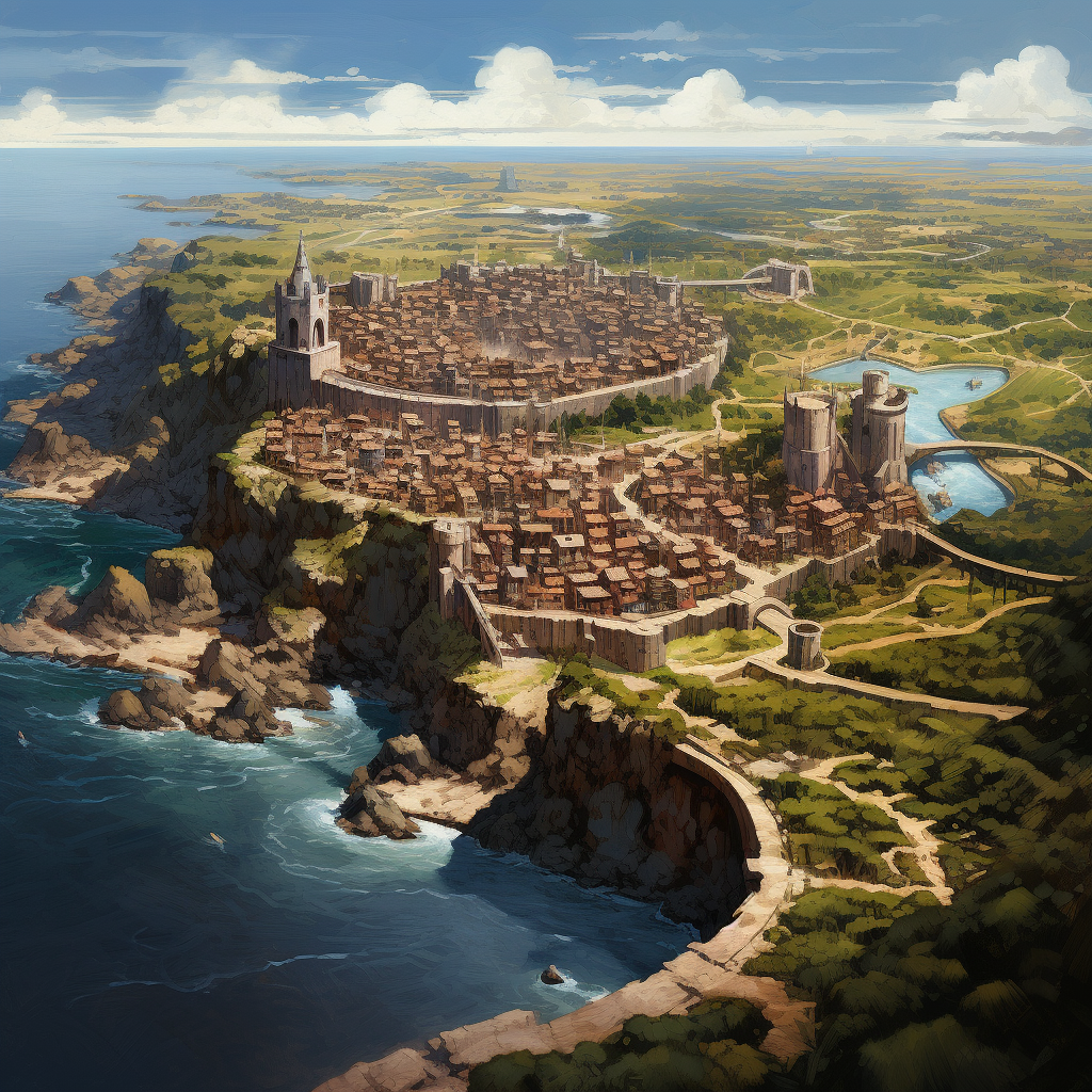 Coastal Fantasy City Dungeons and Dragons