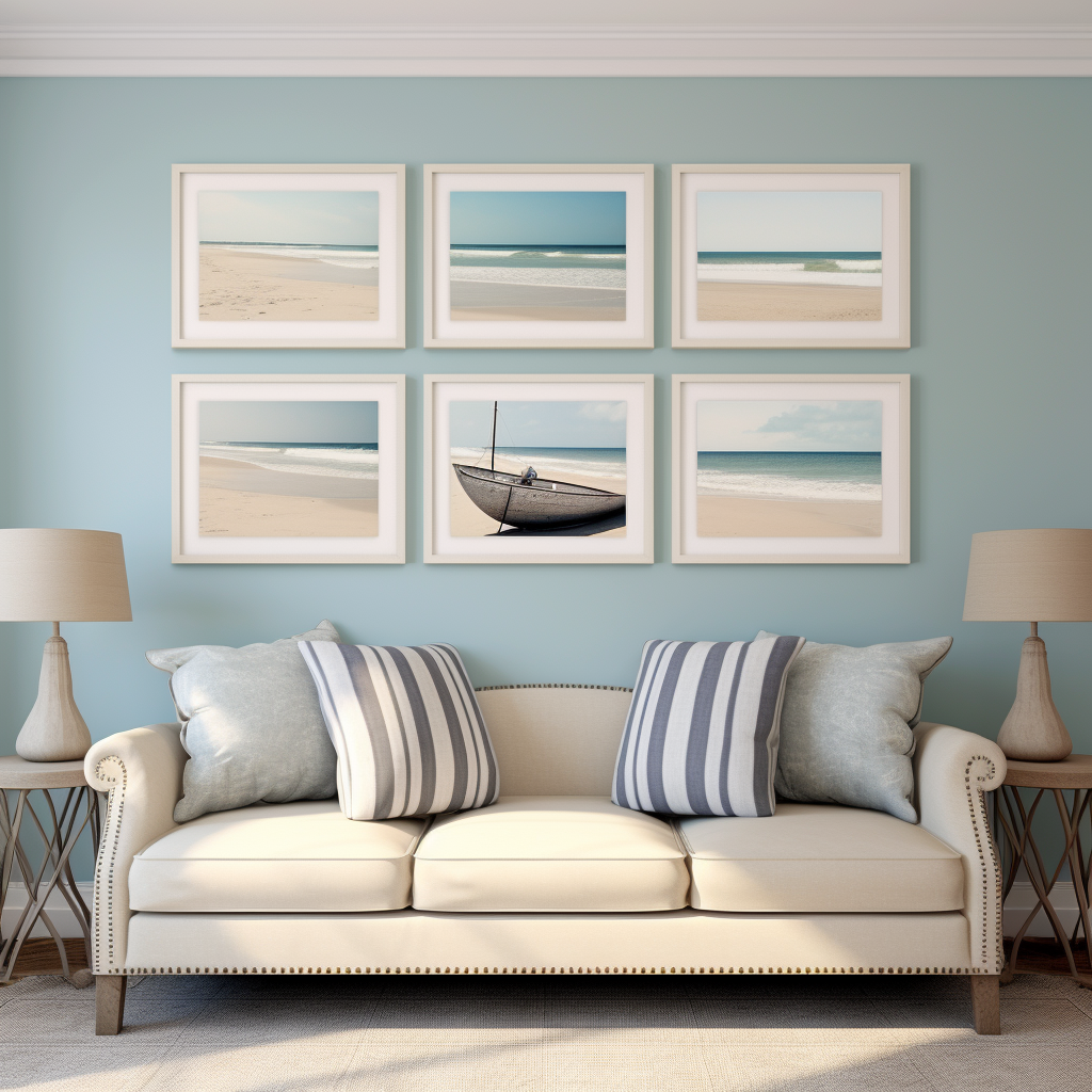 Coastal Mariner Room Empty Frames