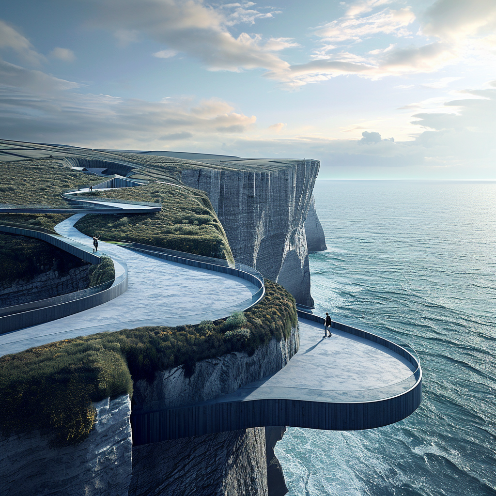 Spectacular Coastal Sport Stadium on Cliff Edge