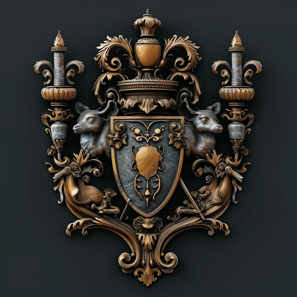 Coat of Arms with Ears, Scalp, and Tuning Fork