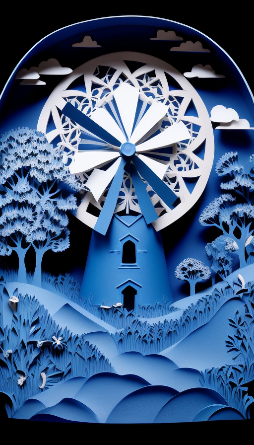 Cobalt Blue Magical Windmill