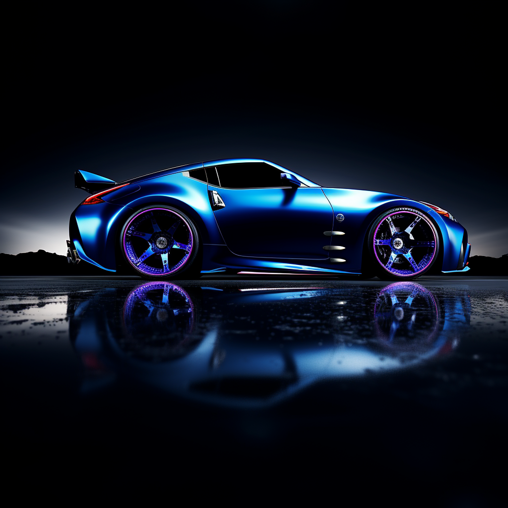 Cobalt Blue Nissan Z | Extreme Far Shot