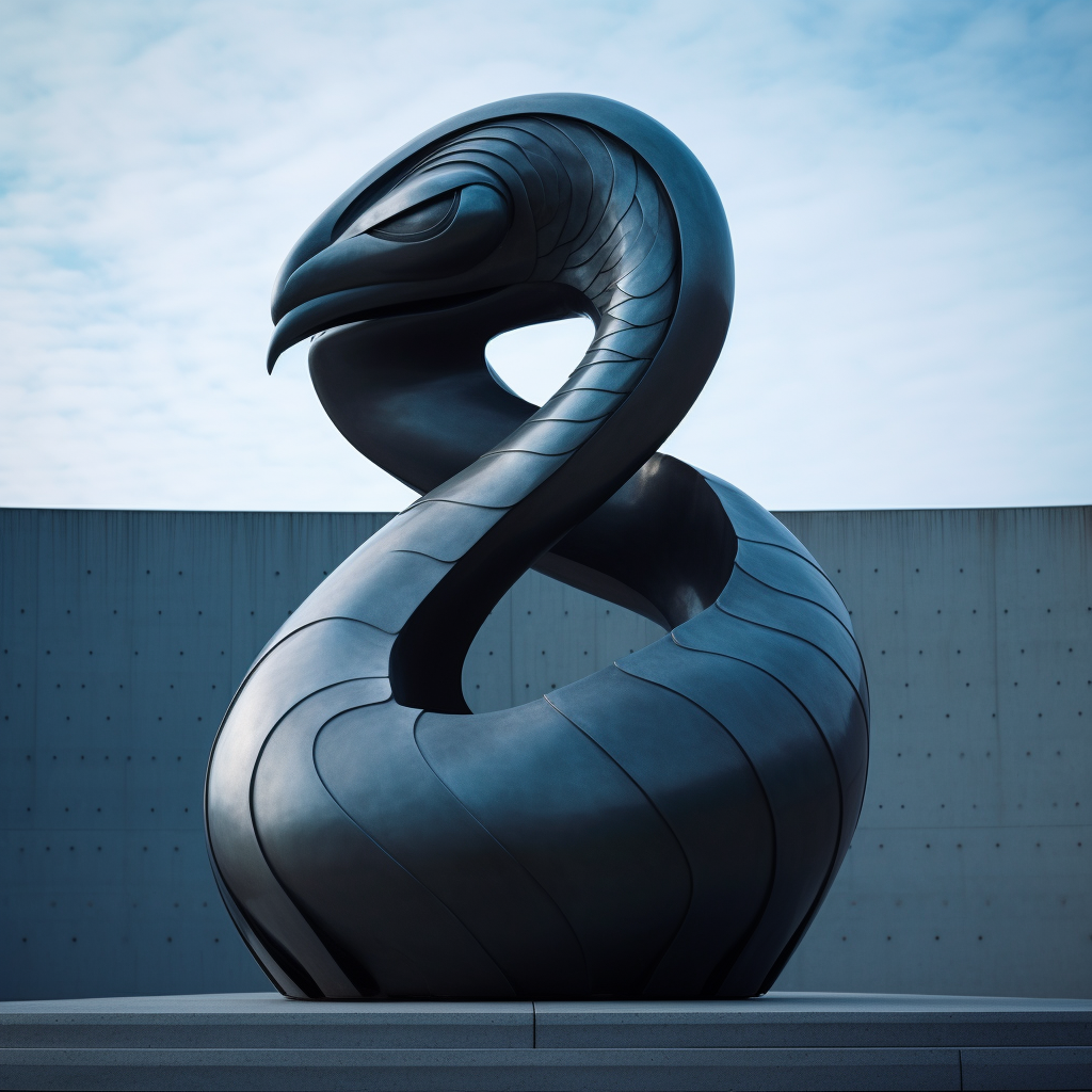 Minimalist cobra statue with spread hood