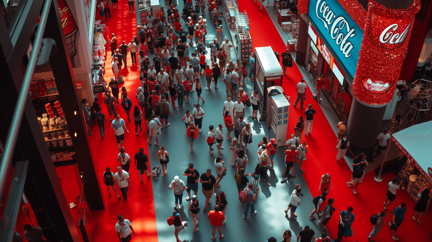 Coca Cola Mascot Convention Birds Eye View