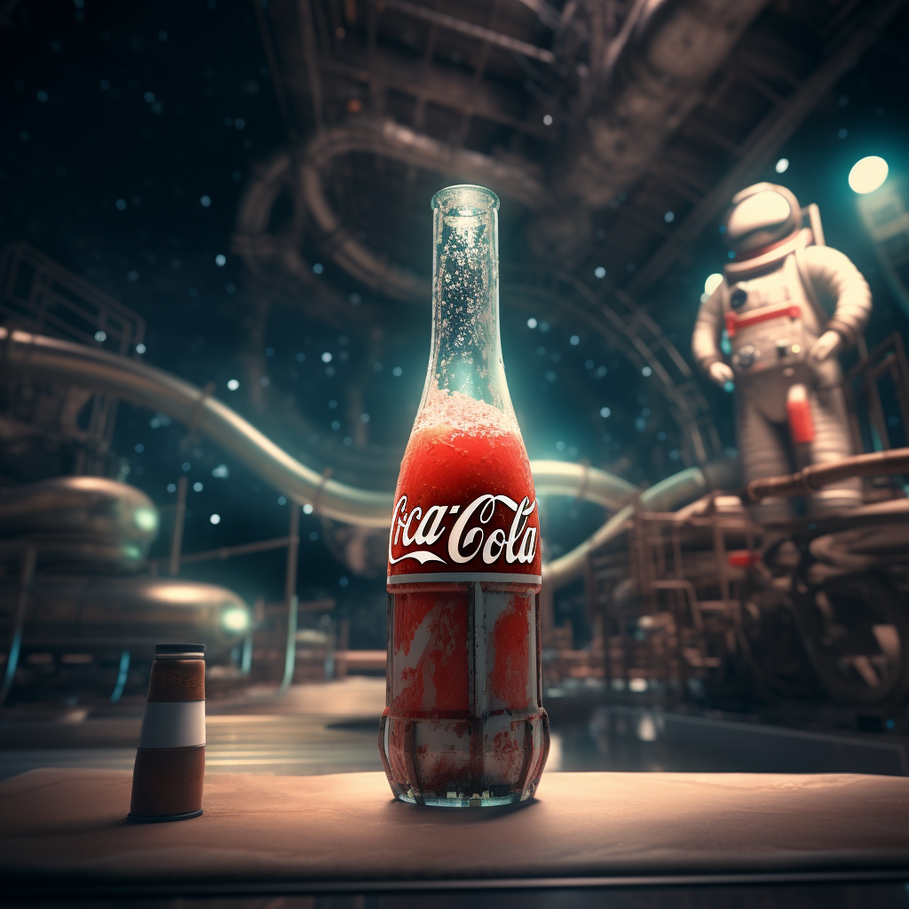 Coca-Cola in Space: Astronaut holding a Coke bottle