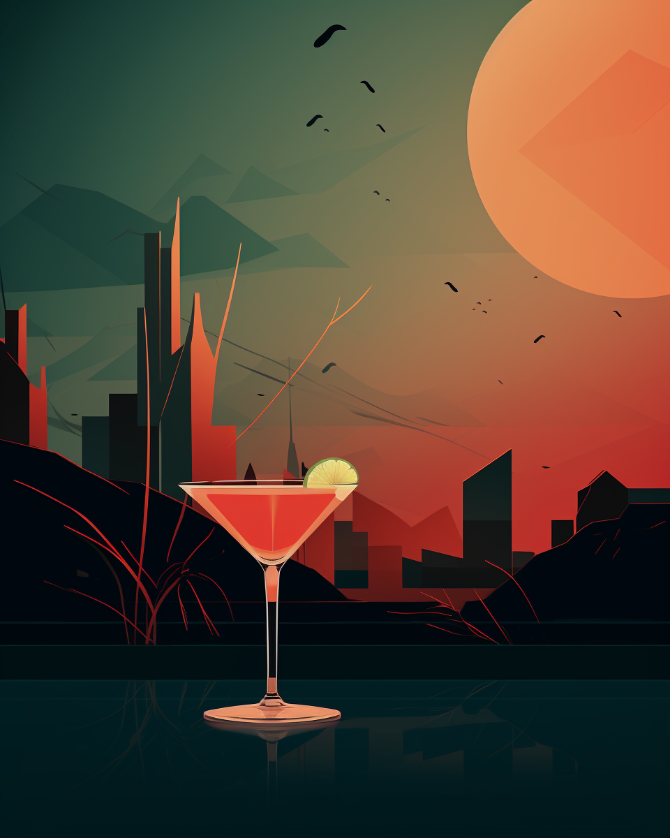 Cocktail menu background with minimal details