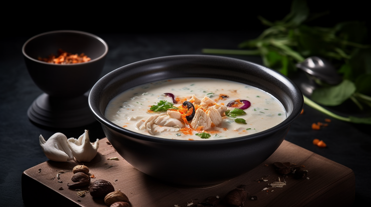 Coconut Chicken Soup in Luxurious Michelin Kitchen