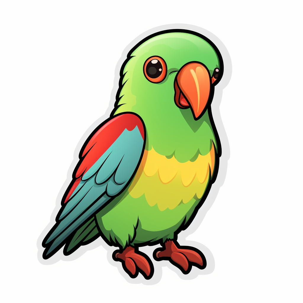 Cute coconut lorikeet illustration