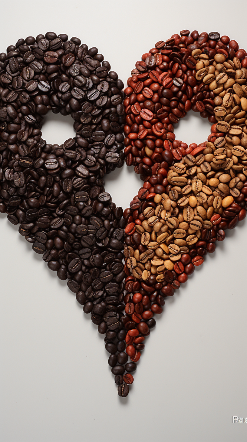 Enchanting coffee bean heart image