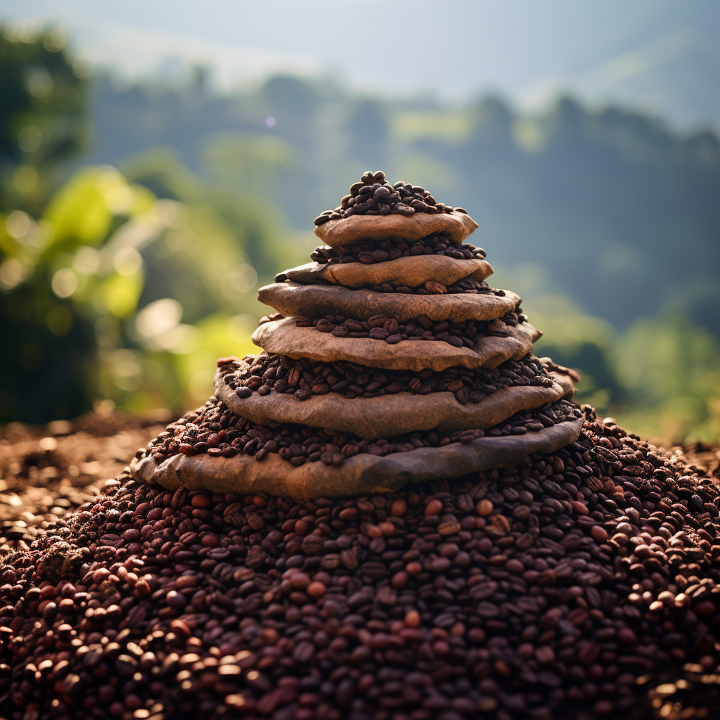 Coffee beans on an Asian coffee farm