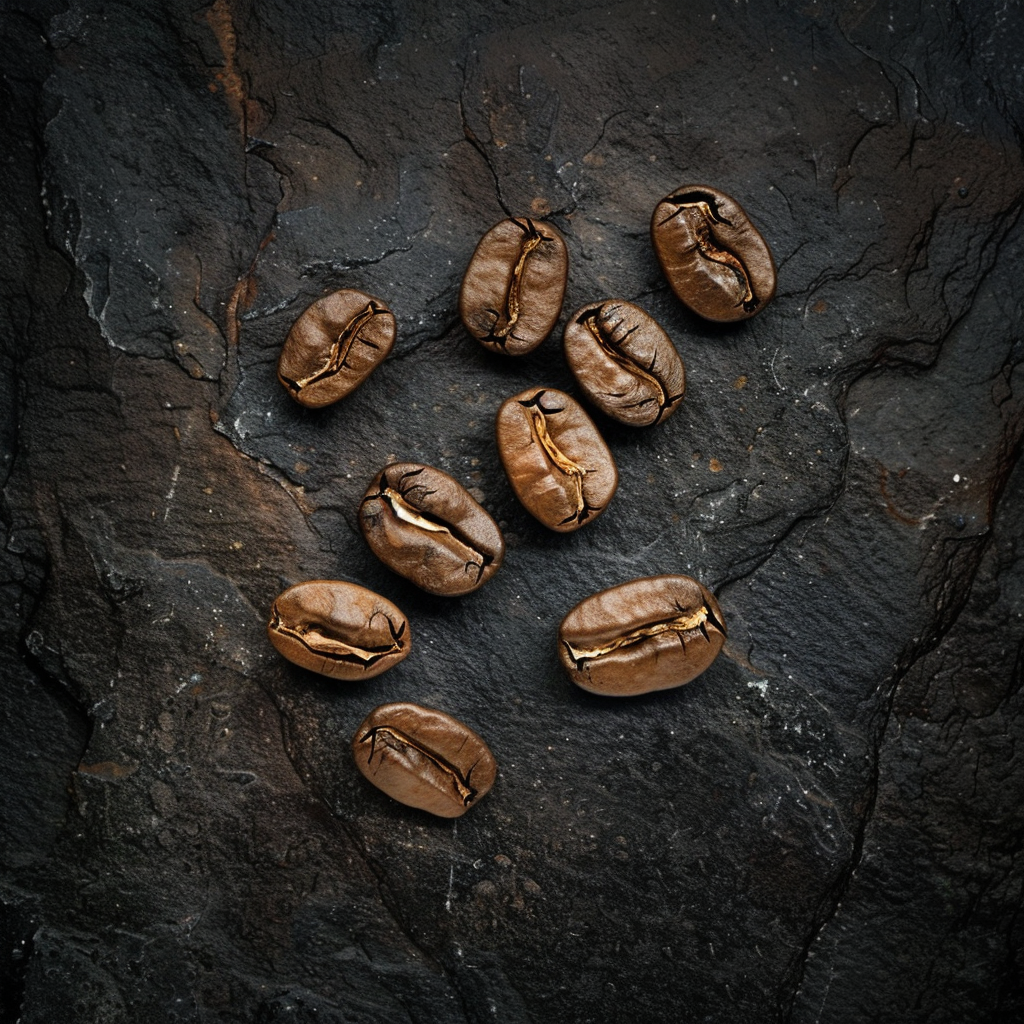 Coffee Beans Top View Realistic