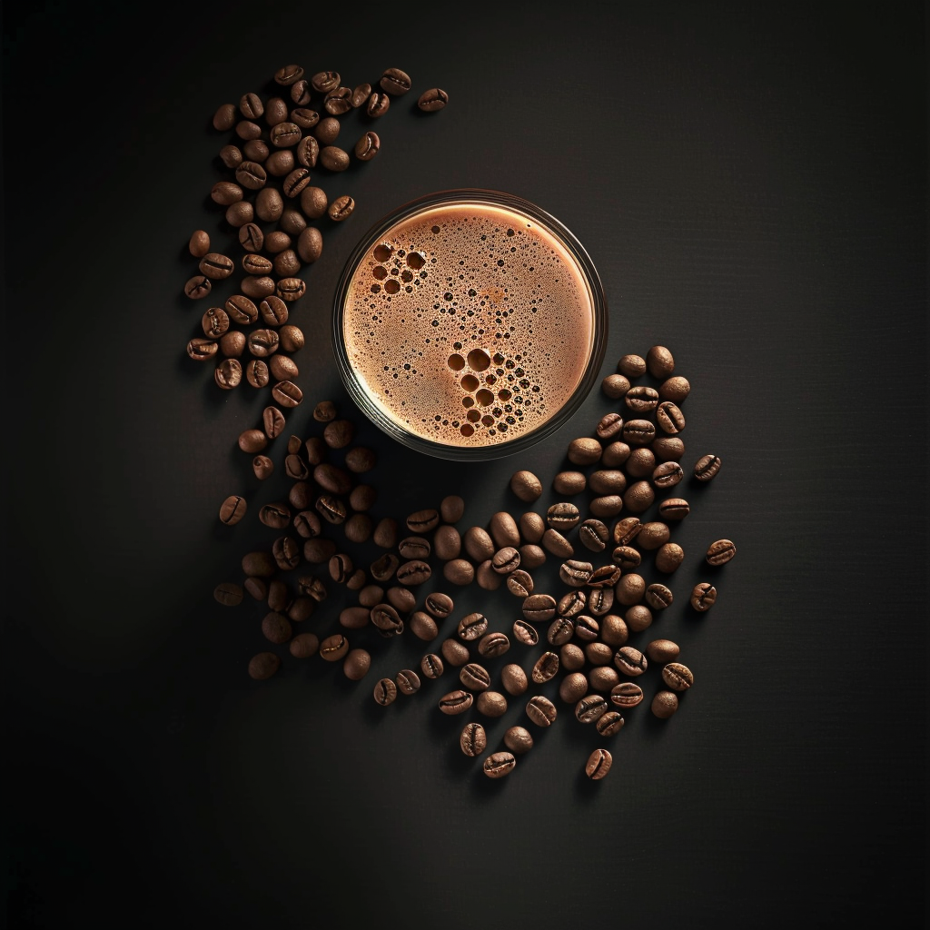 Coffee beans and glass mockup