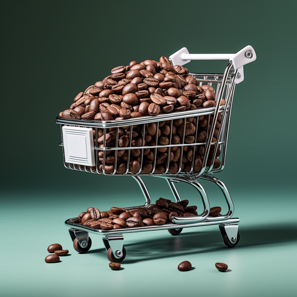 A cart filled with aromatic coffee beans