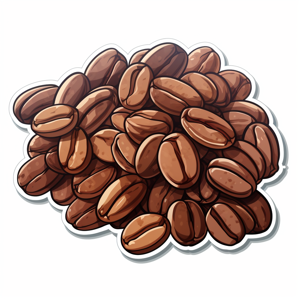 Coffee beans sticker vectors