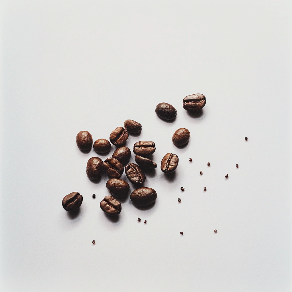 Coffee beans on white background