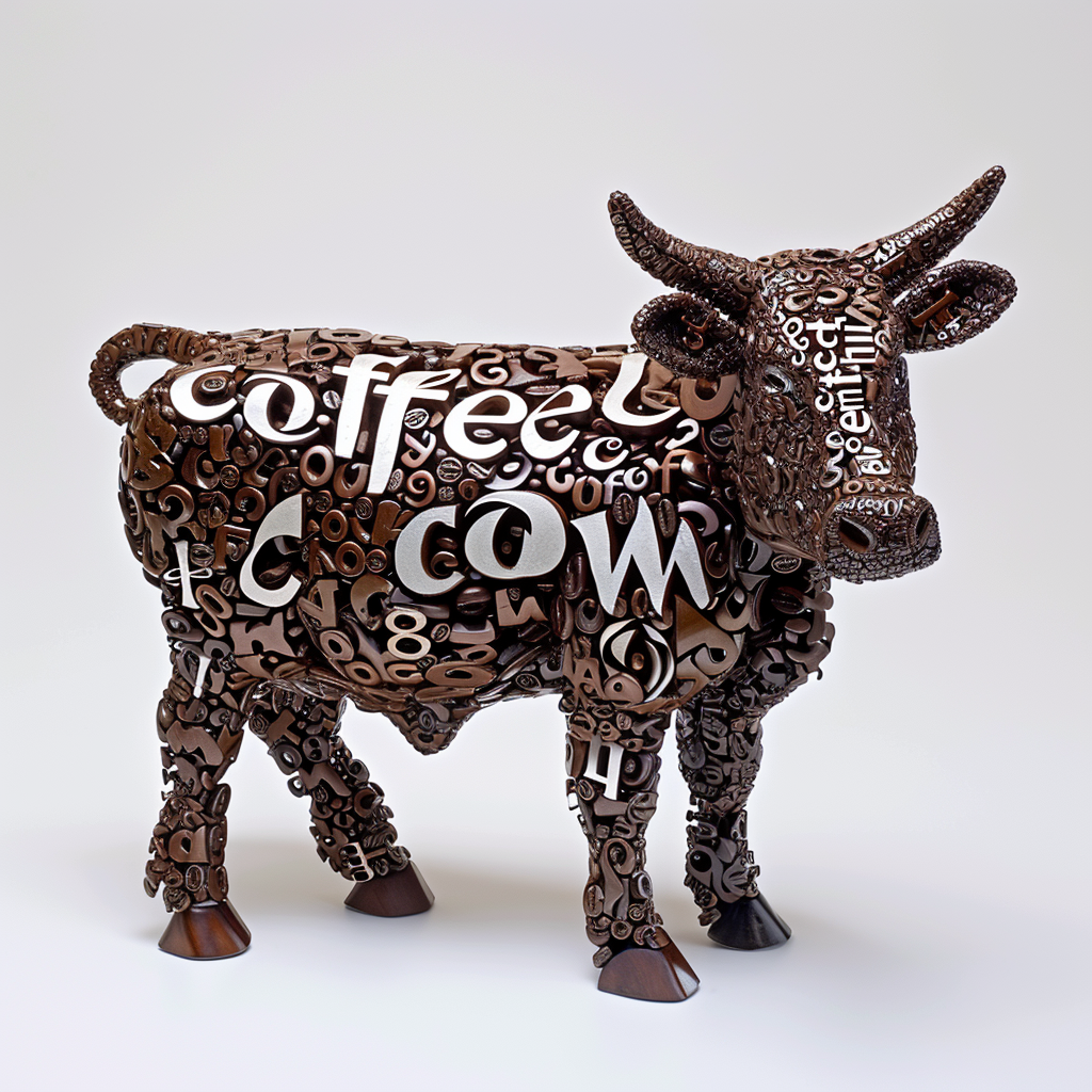 Unique artwork of a coffee cow